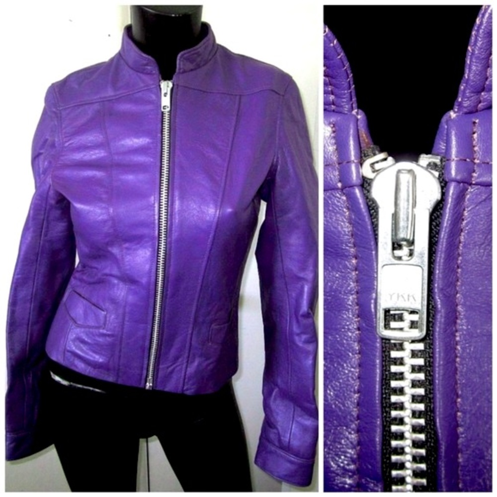 VINTAGE Muscarii Purple Italian Leather Jacket